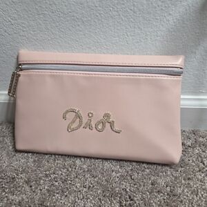 Christian Dior Pink Clutch Bag Embellished Beauty Pouch NWOT